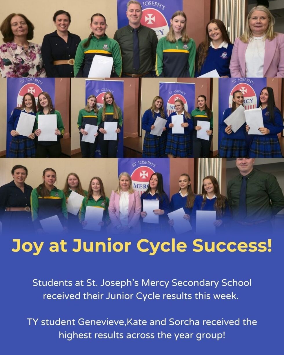 Joy at Junior Cycle Success! | St Joseph’s Mercy Secondary School